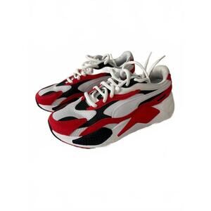 PUMA RS-X BOYS SIZE 7C SNEAKERS MESH WHITE RED‎ BLACK